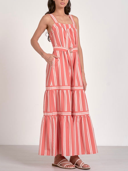 Cabana Bound Maxi in Coral Stripe