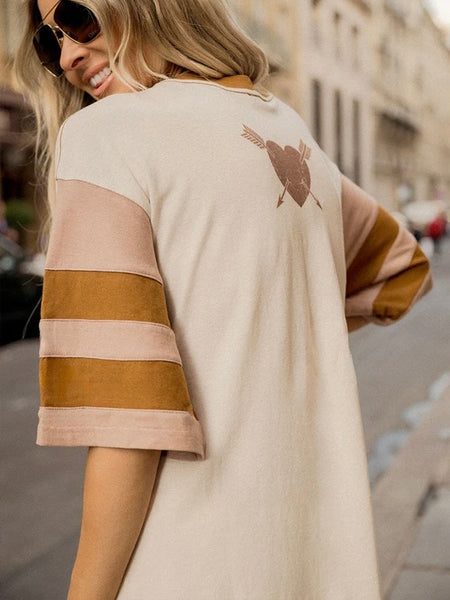 Homecoming Oversized Biker Tee in Stone