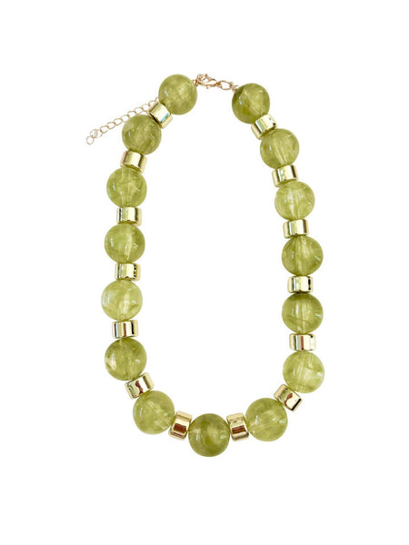 Jessica Beaded Necklace in Chartreuse
