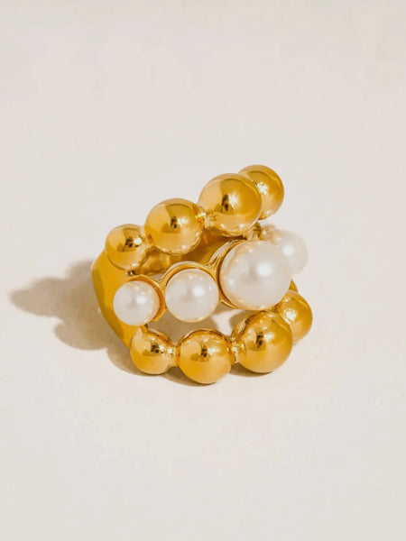 Emberra Pearl Stacked Ring