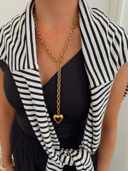 Bubble Heart Lariat Necklace