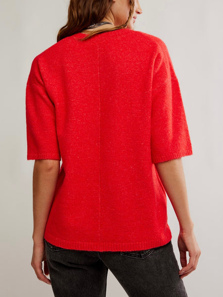 Margot Sweater Tee in Cherry Pop Melange
