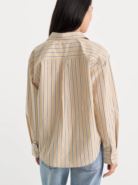 The Poplin Easy Shirt in Dune Stripe