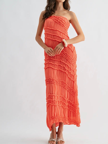 Saturday Scrunch Maxi Dress in Citrus