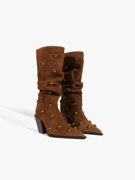 Tulsa Studs Boots in Pecan Brown
