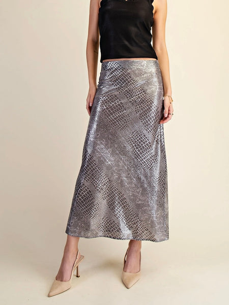 Party Animal Metallic Skirt in Silver