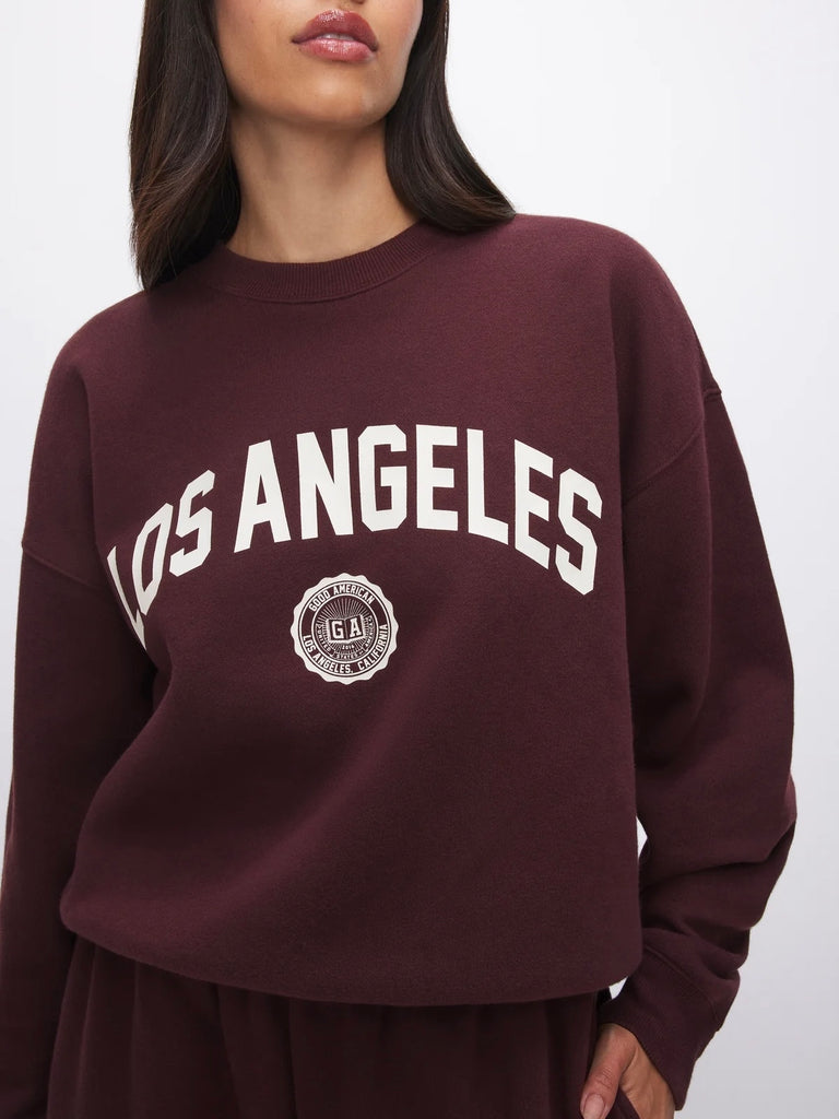 Brushed Fleece Graphic Crew Sweatshirt Los Angeles