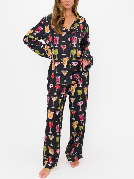 Classic PJ Set in Holiday Cocktails Silky