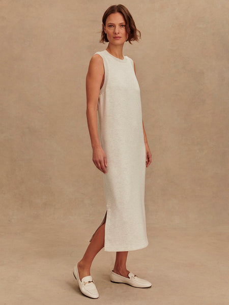Beatrice Midi Dress in Ivory Marl