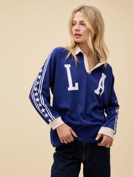 Los Angeles Stars Raglan Ruby Long Sleeve in Estate Blue