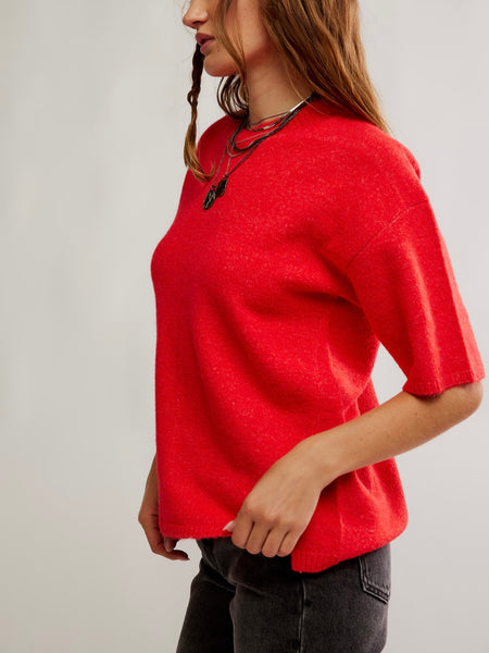 Margot Sweater Tee in Cherry Pop Melange
