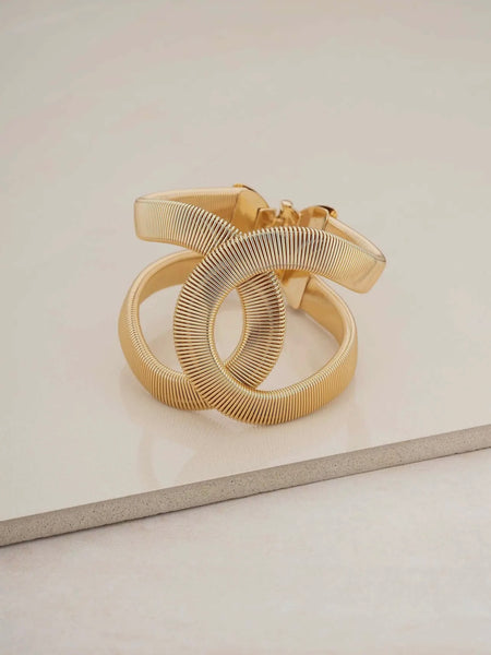 Abstract 18k Gold Plated Cuff