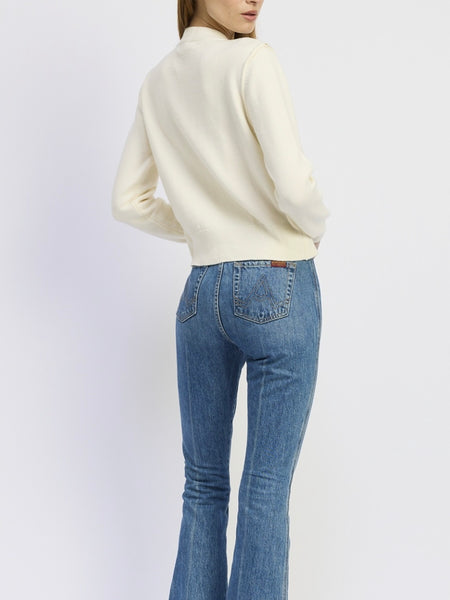 Rosalie Cardigan in Off White Chartreuse