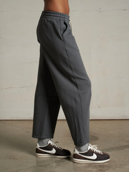 Fallon Fleece Barrel Pants in Charcoal