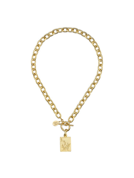 One Bam Bird Mahjong Tile Toggle Necklace