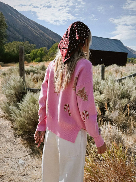 Callie Sweater in Pink Milk & Cookies