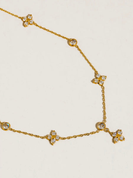 Aveline CZ Floral Chain Necklace