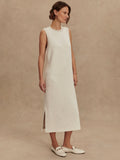 Beatrice Midi Dress in Ivory Marl