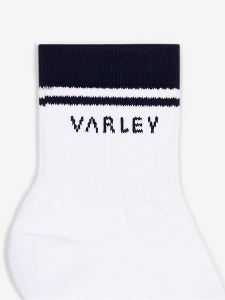 Lenni Half Crew Sock in White & Blue Nights