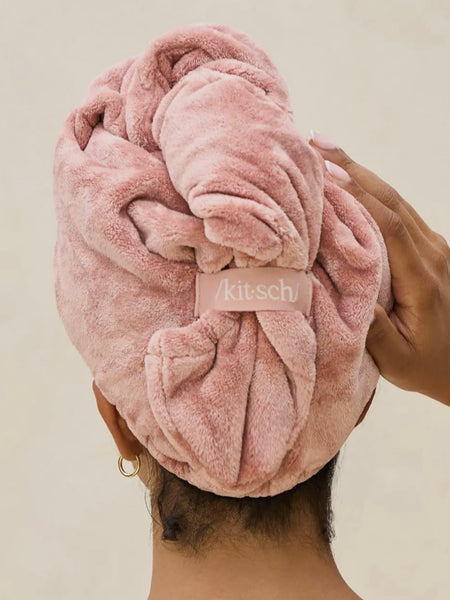 Terracotta Plush Microfiber Hair Towel Turban