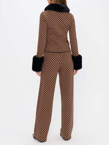 Zermatt Sweater Pants in Camel Geo Knit