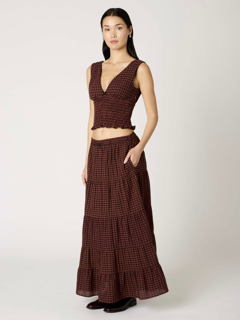 Paloma Skirt in Rust Gingham