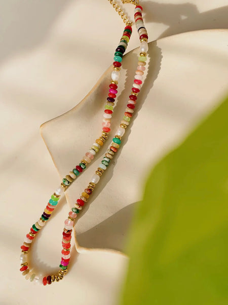 Sunny Color Beaded Necklace