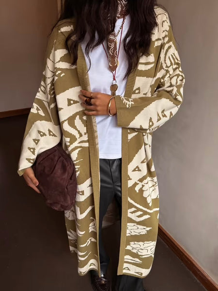 Amara Knit Coatigan in Olive