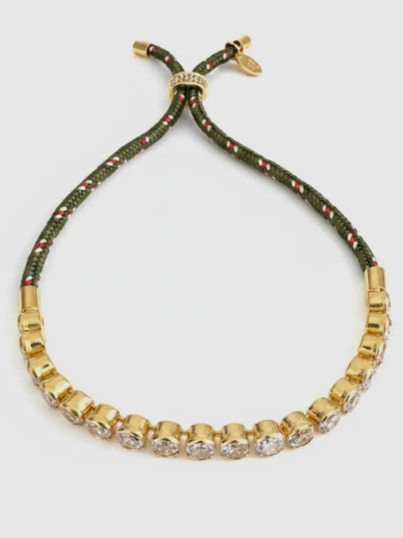 CZ Rope Bracelet in Olive