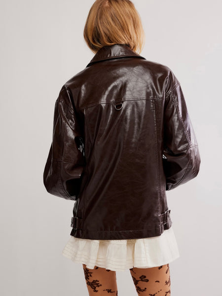 Sloane Vegan Jacket in Chocolate