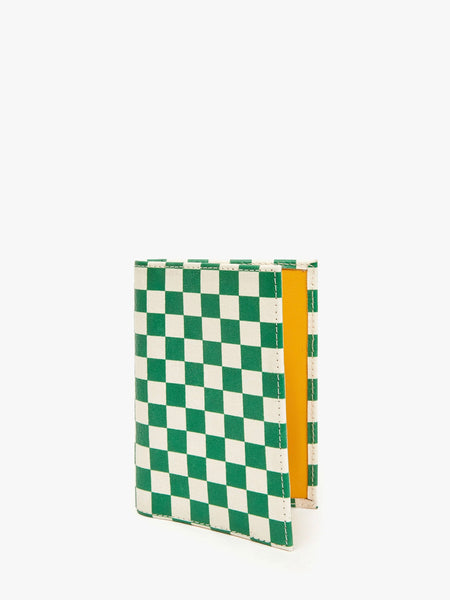 Passport Sleeve in Fern & Ivory Checker