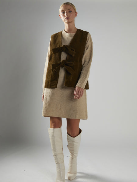 Tini Bit Vest in Olive Cord