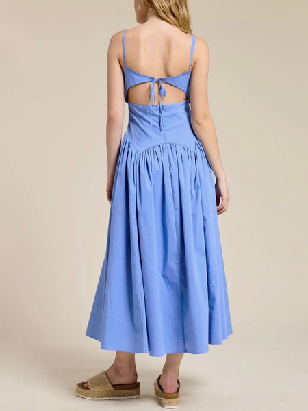 Ocean Muse Embroidered Sundress in Blue