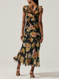 Alinta Dress in Black Floral