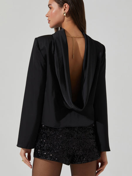 Janie Top in Blue Rust Polkdot