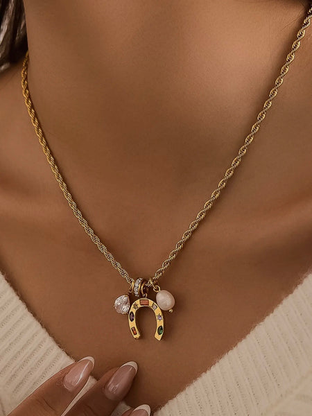 Western Horseshoe Charm Necklace