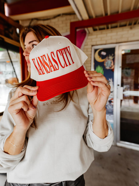 Kansas City Embroidered Hat in Red