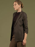 Too Plaid Out Blazer in Dark Mocha