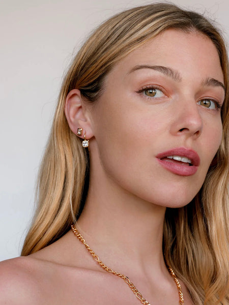 The Emerald Bezel Studs