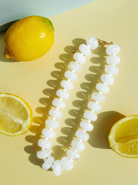 Bulky Bauble Necklace in White