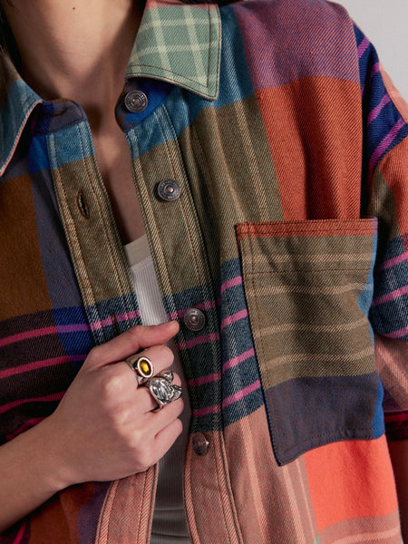 Ashley Plaid Shirt in Ginger Combo