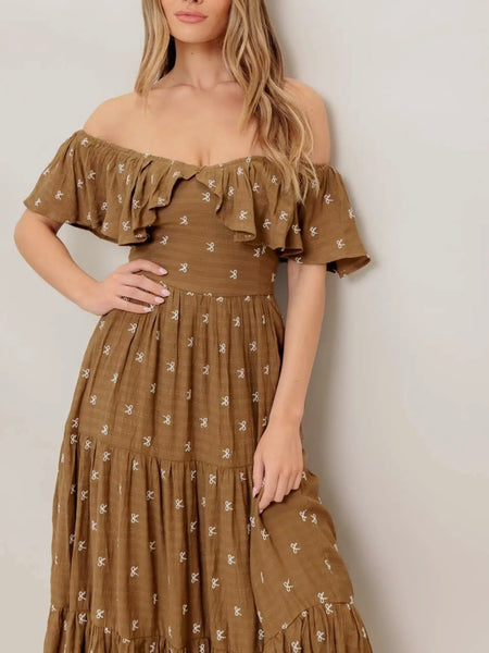 Give It A Whirl Dress in Natural