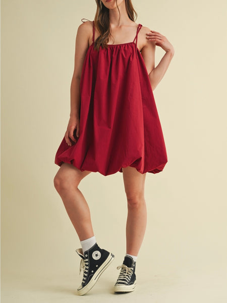 Bring The Bubbles Mini Dress in Burgundy