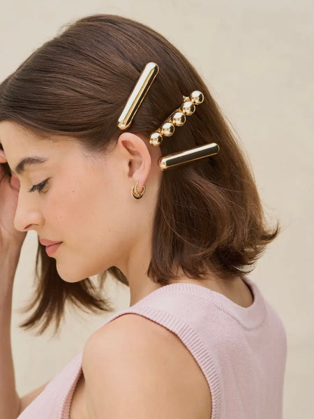 Gold Metal Barrettes