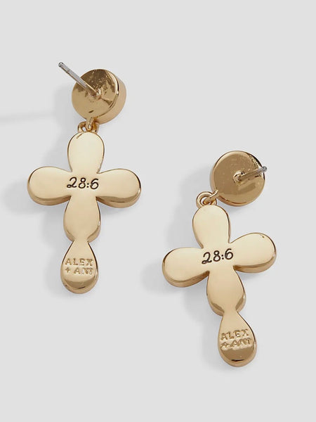 Coquette Christian Cross Drop Earrings