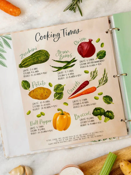 Gingham Recipe Binder in Beige