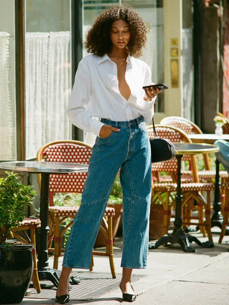 Jane Barrel Jeans in River Blue