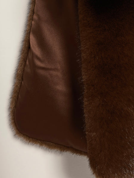 Snow Angel Faux Fur Scarf in Espresso