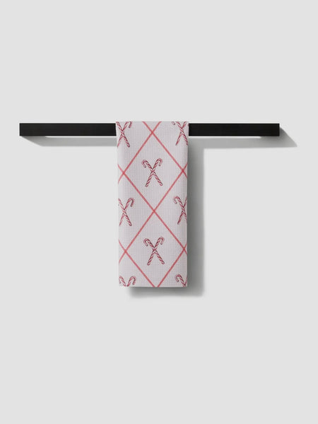 Festive Candy Canes Tea Towel