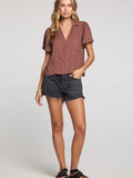 Charlee Top in Mocha Dot